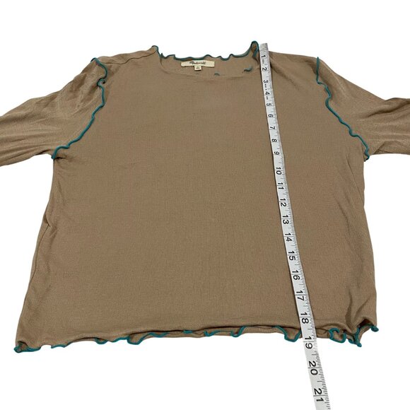 Madewell Women's Contrast Stitched Crewneck Crop Top Size S‎ - Picture 8 of 8